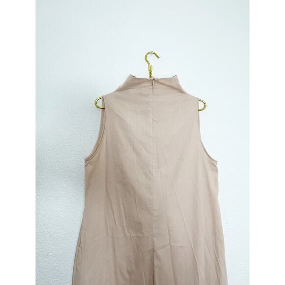 Marcella NYC Minna Sleeveless Tan Maxi Dress Size Large Lagenlook Quiet Luxury - Picture 8 of 10